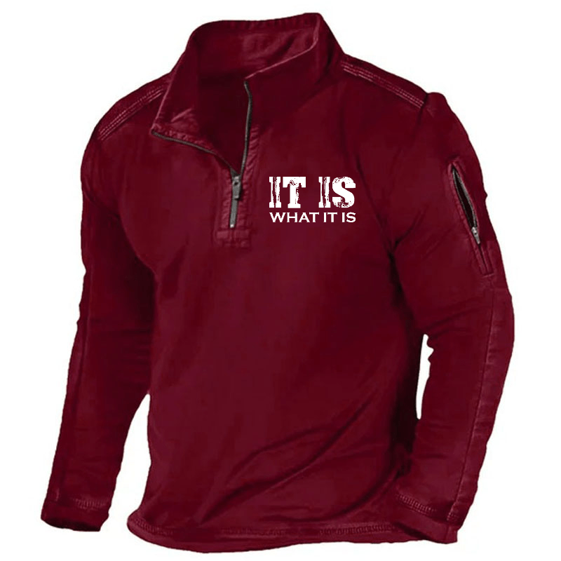 Maturelion Men's Henley Shirt It Is What It Is Funny Henley Shirt