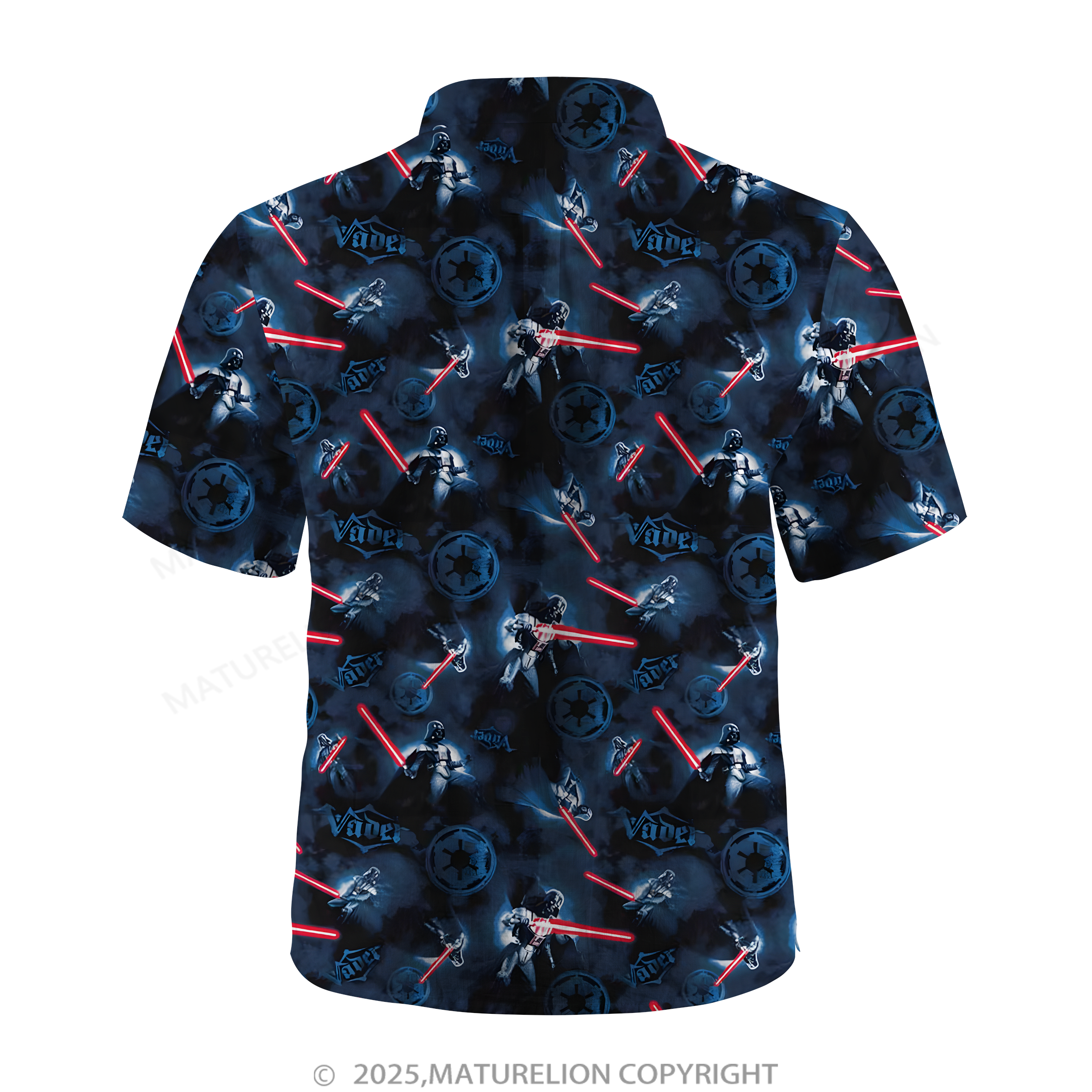 Maturelion Men's Hawaiian Shirt Cosmic Synthwave Dark Helmet Hawaiian Shirt