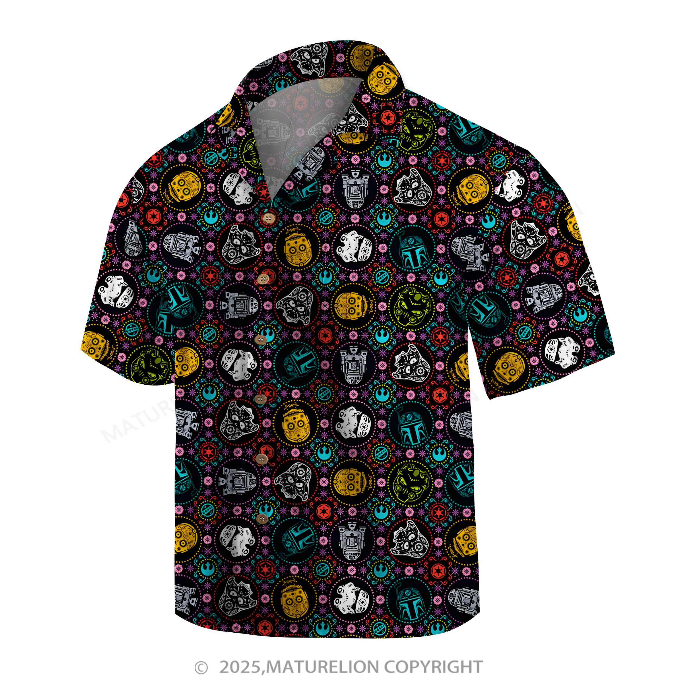 Maturelion Men's Hawaiian Shirt Galactic Synthwave Sith Lord Hawaiian Shirt