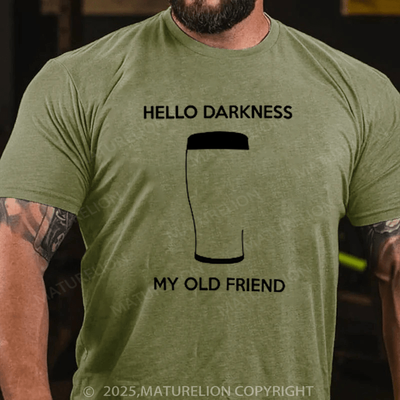 Maturelion Men's T-Shirt Hello Darkness My Old Friend Cotton T-Shirt