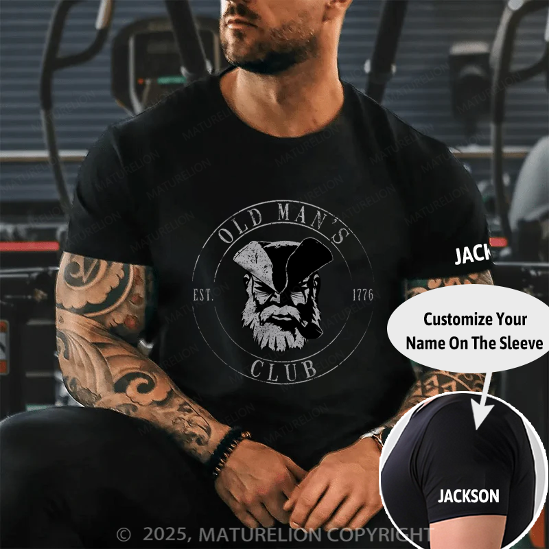 Maturelion Men's T-shirt Old Man's Club Older I Get Cotton T-shirt