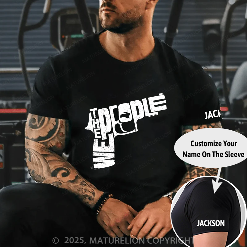 Maturelion Men's T-shirt We The People Cotton T-shirt