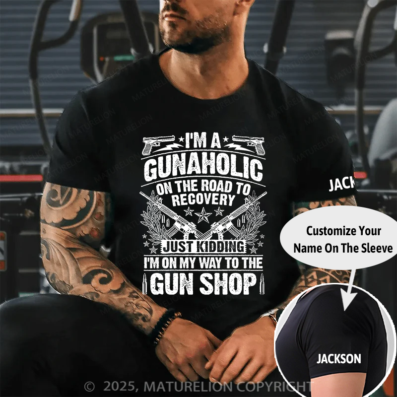Maturelion Men's T-Shirt Gunaholic Cotton T-Shirt