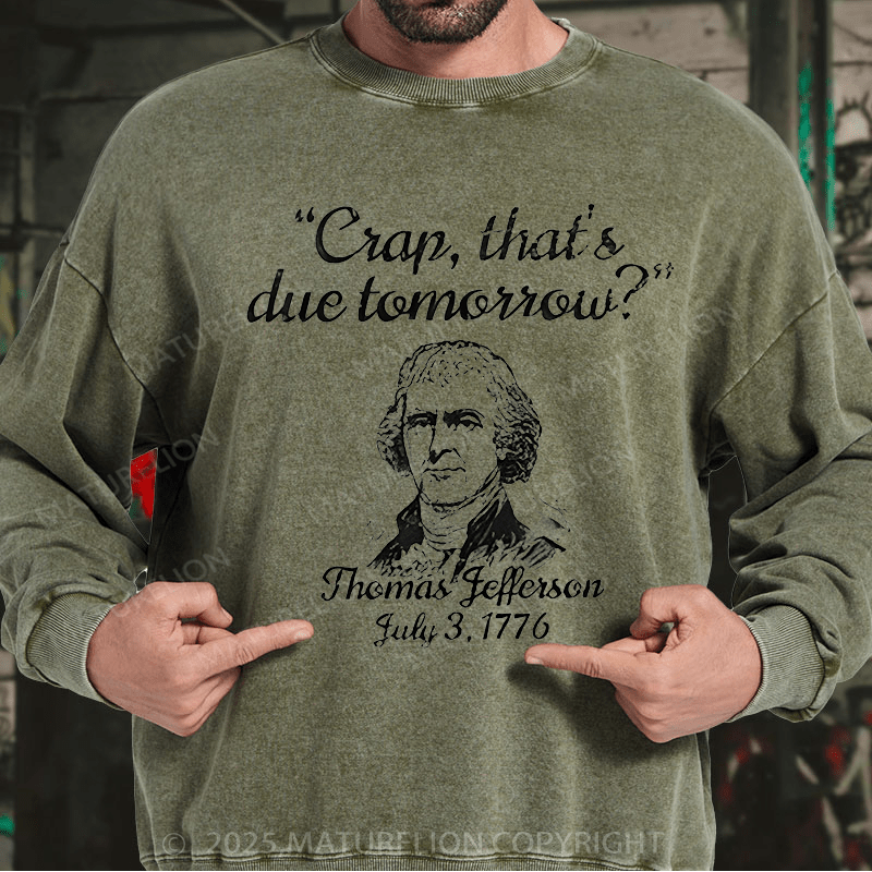Maturelion Men's Sweatshirts America Independence Day Sweatshirts Washed Sweatshirts