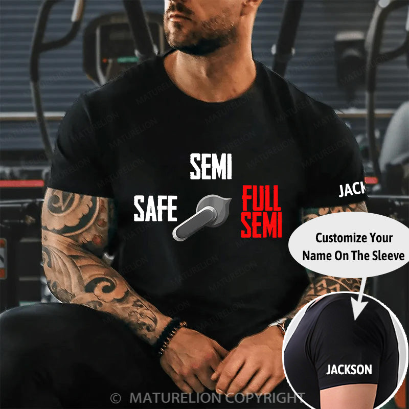Maturelion Men's T-shirt Full Semi Auto Cotton T-shirt