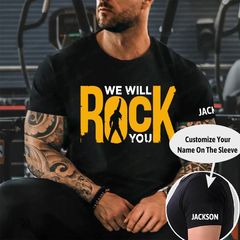 Maturelion Men's T-Shirt Queen We Will Rock You Cotton T-Shirt