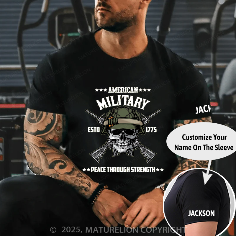 Maturelion Men's T-shirt Us Military Cotton T-shirt