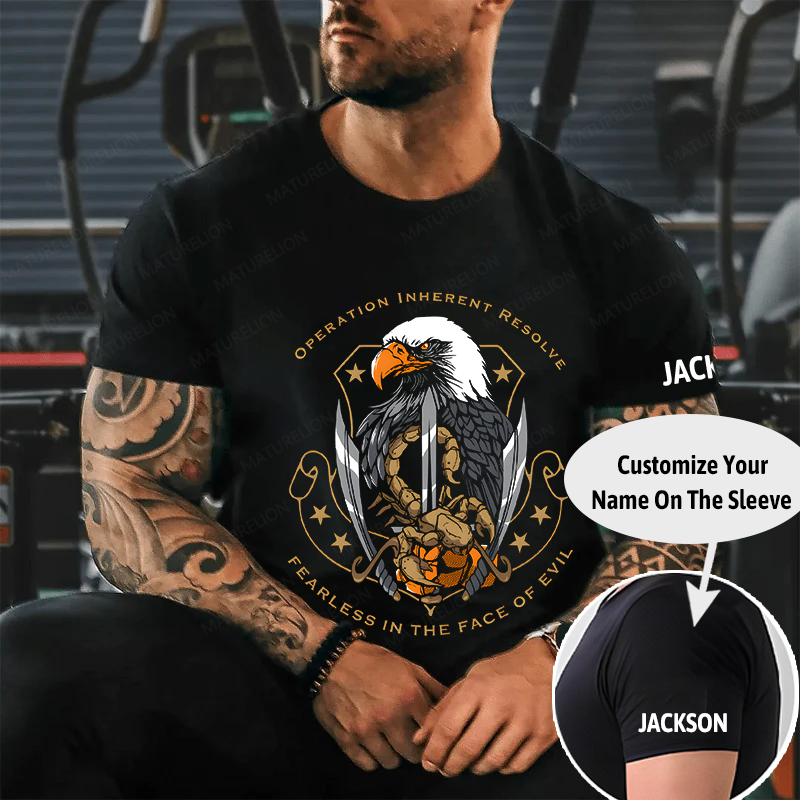 Maturelion Men's T-Shirt Operation Inherent Resolve Fearless In The Face Of Evil Cotton T-Shirt