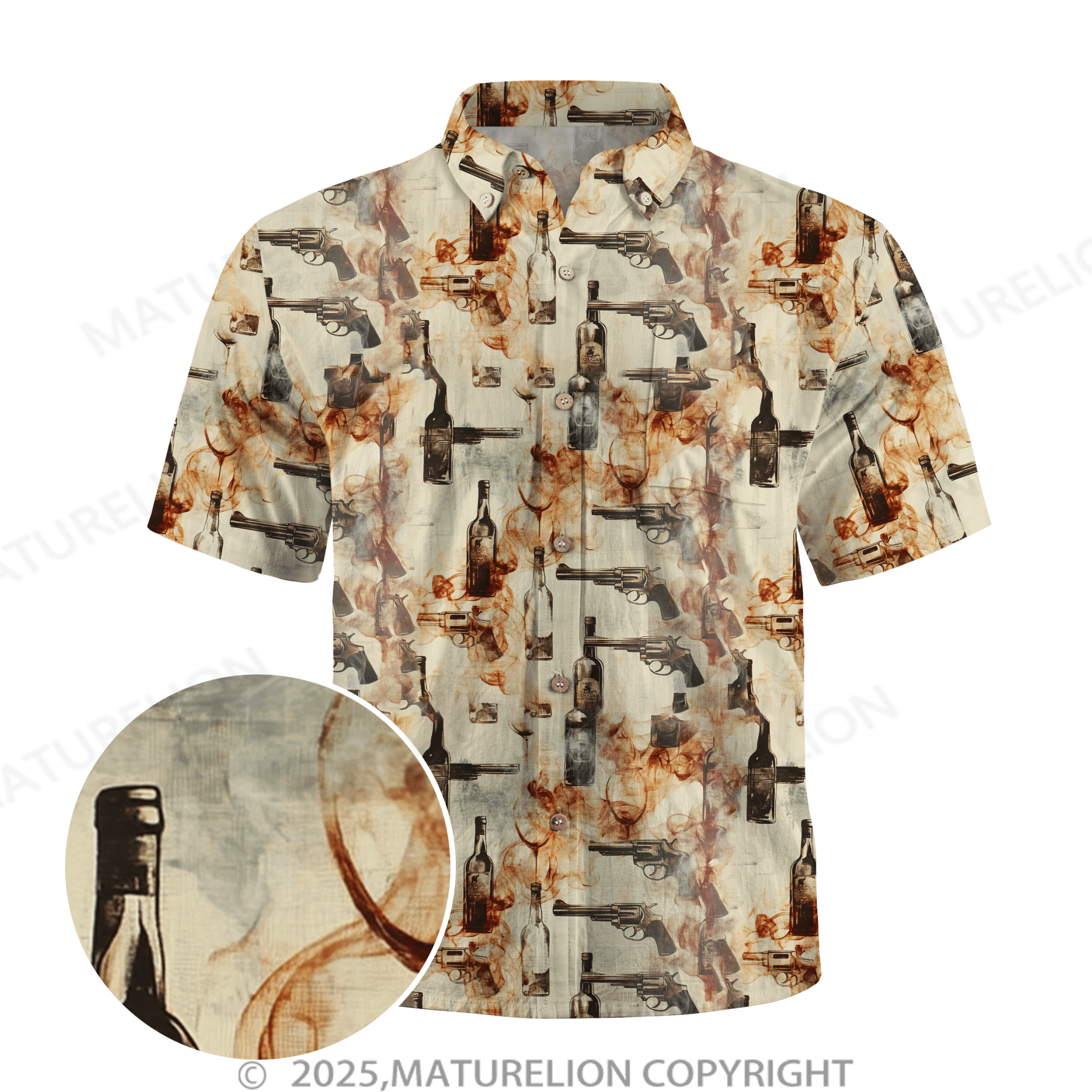 Maturelion Men's Hawaiian Shirt Feel the Heat and Feel the Passion Hawaiian Shirt