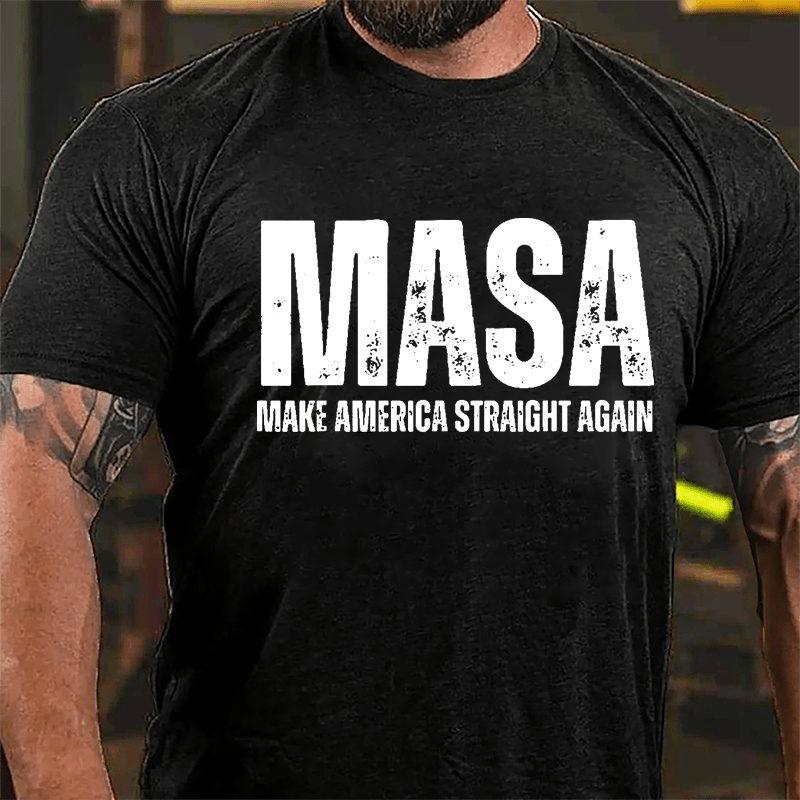 Masa Make America Straight Again Cotton T-shirt