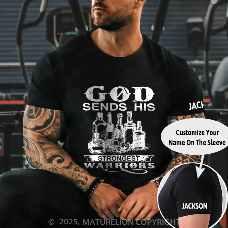 Maturelion Men's T-Shirt God Saves His Hardest Battles Cotton T-shirt