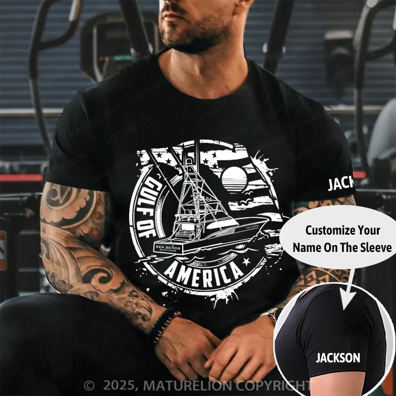 Maturelion Men's T-shirt Gulf-of-America Cotton T-shirt