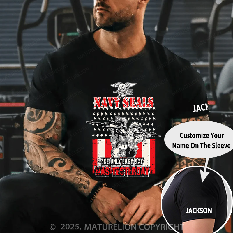 Maturelion Men's T-shirt Navy Seals Póster Navy Seals T-shirt Cotton T-shirt
