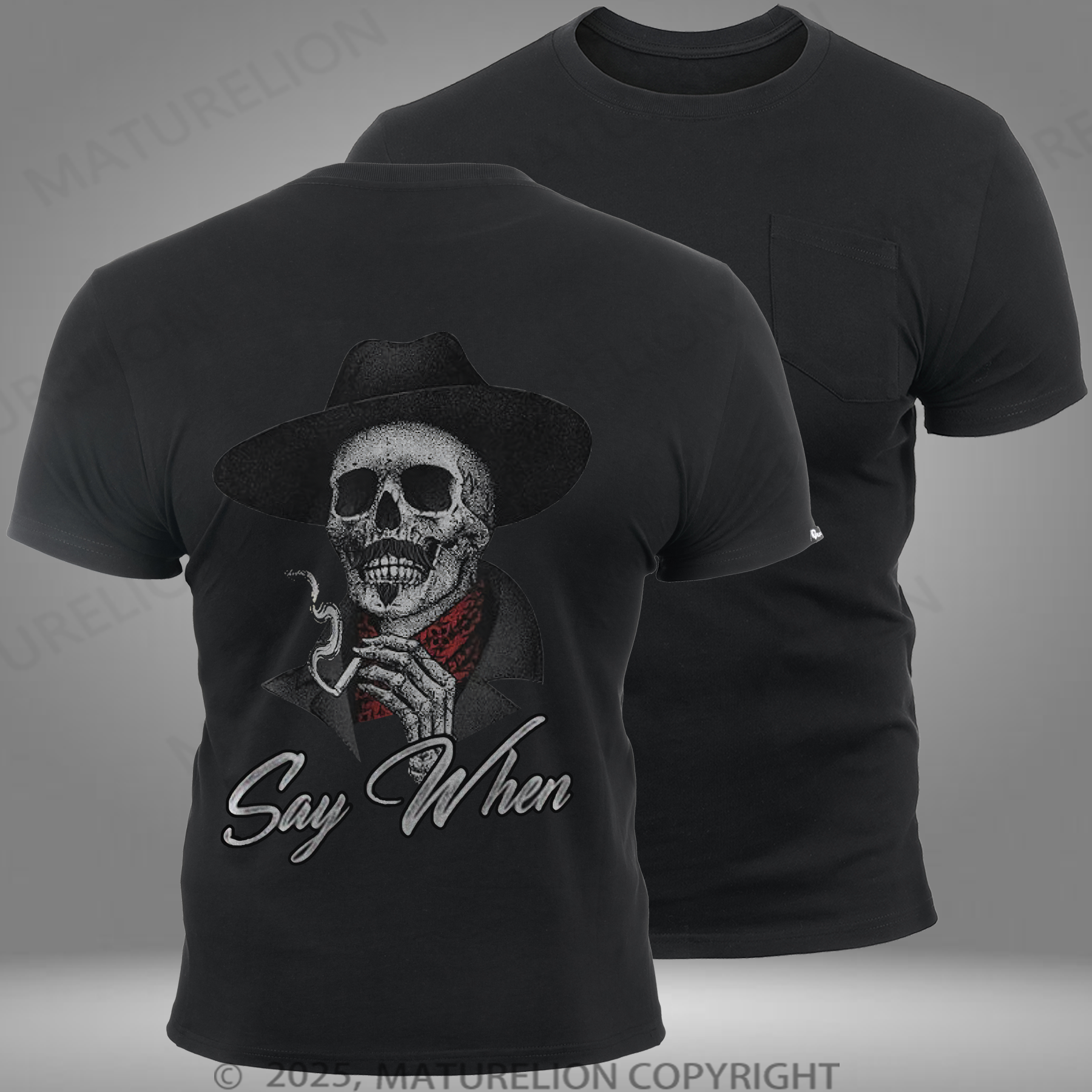 Maturelion Men's T-Shirt Say When Pocket T-shirt