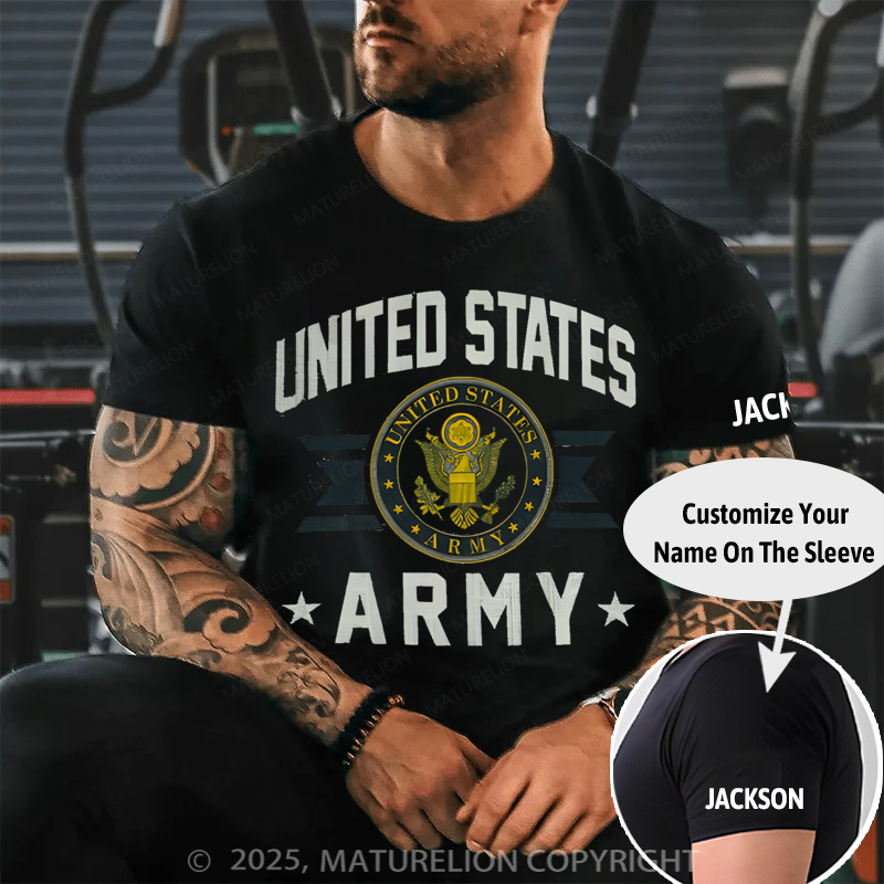 Maturelion Men's T-shirt vintage inspired Army distressed Cotton T-shirt