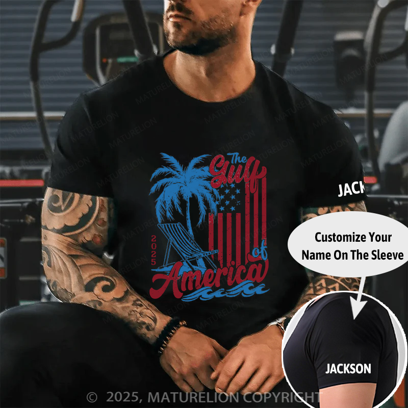 Maturelion Men's T-shirt Gulf-of-America Cotton T-shirt