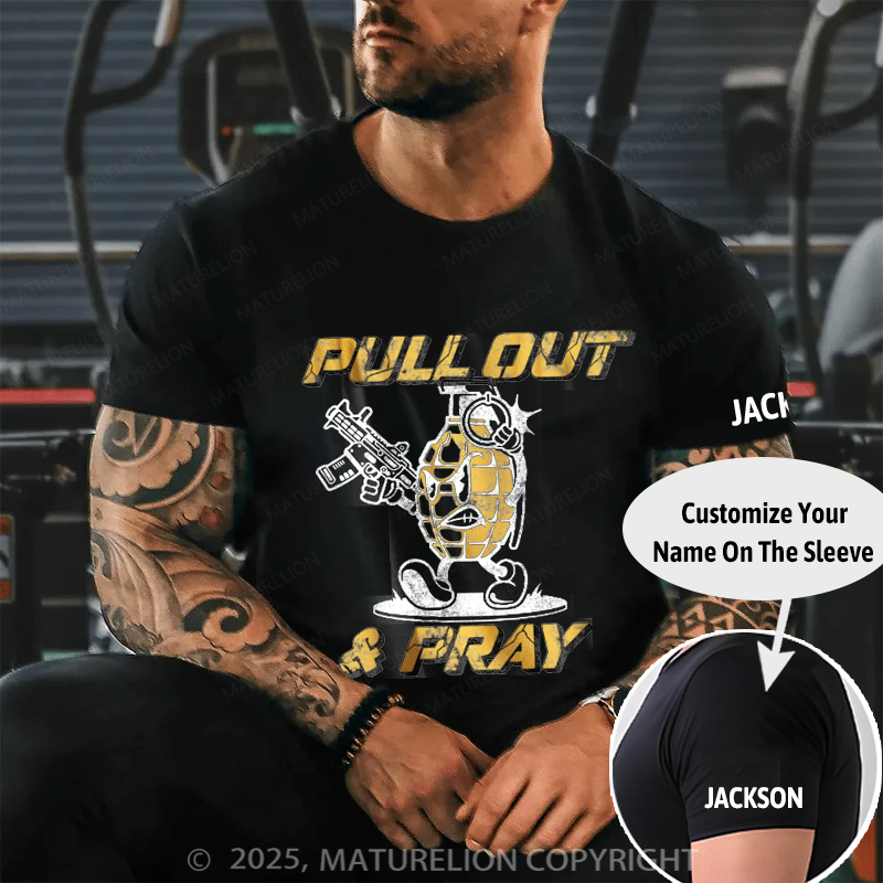 Maturelion Men's T-Shirt Pull Out And Pray Cotton T-Shirt