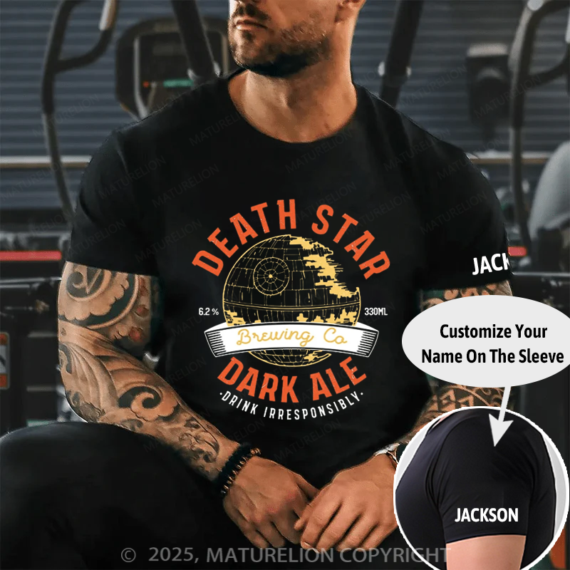 Maturelion Men's T-Shirt Death Star Cotton T-Shirt