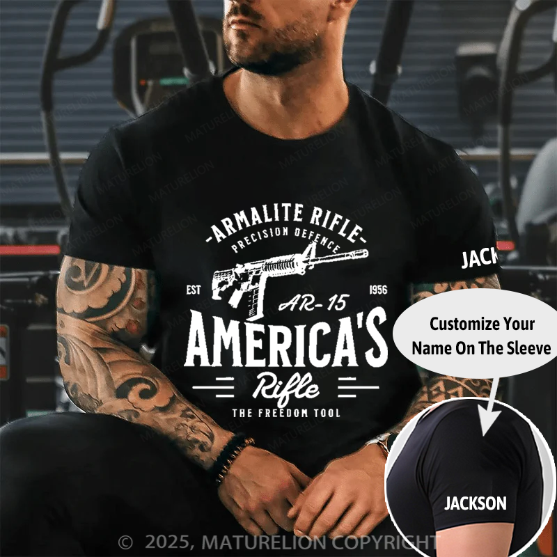 Maturelion Men's T-Shirt Second Amendment AR-15 Cotton T-Shirt
