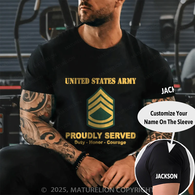 Maturelion Men's T-shirt US Army E-7 Sergeant First Class Cotton T-shirt