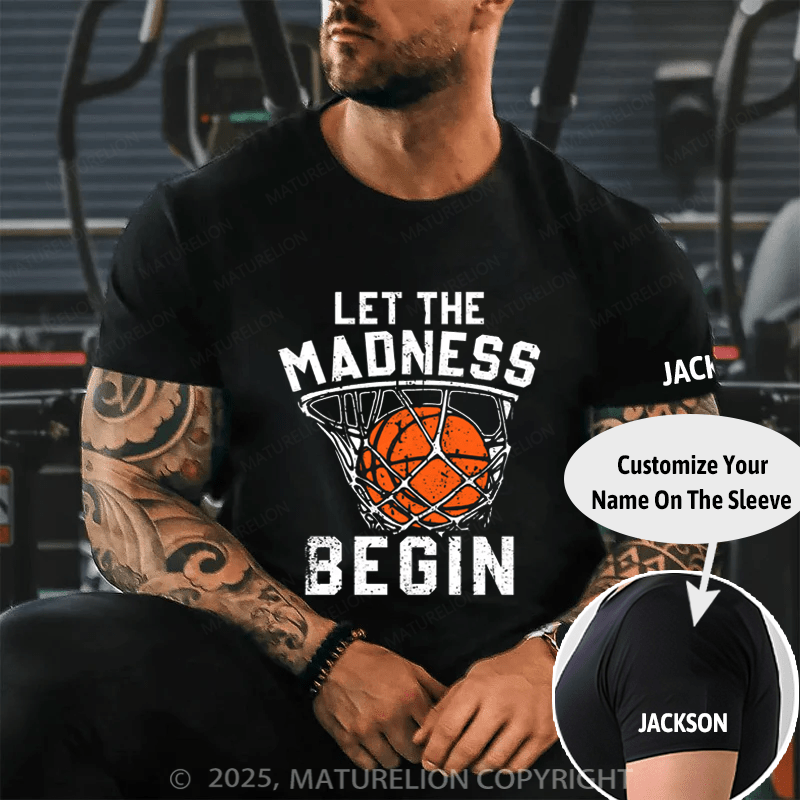 Maturelion Men's T-shirt Let The Madness Begin Cotton T-shirt