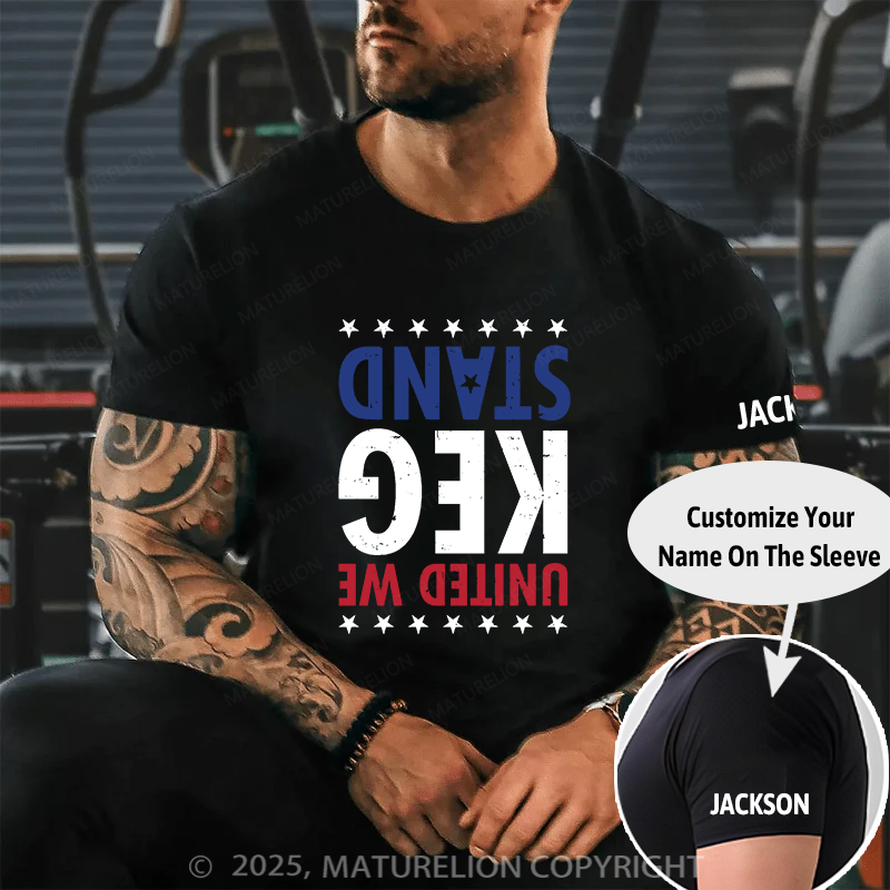 Maturelion Men's T-shirt United We Keg Stand Cotton T-shirt