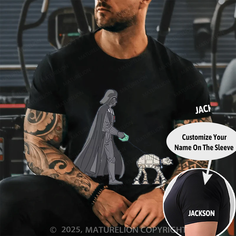 Maturelion Men's T-Shirt Darth Vader AT-AT Walker Cotton T-Shirt