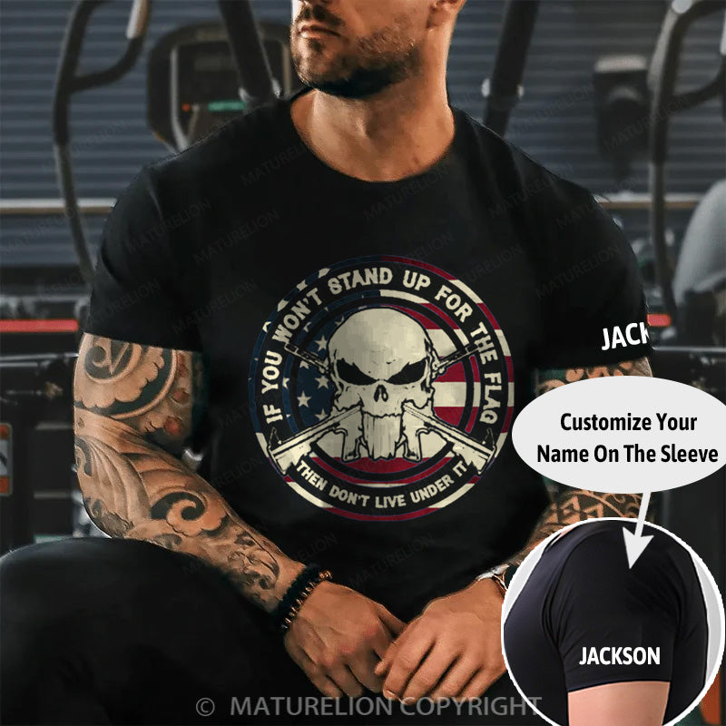 Maturelion Men's T-shirt Skull Veteran Cotton T-shirt