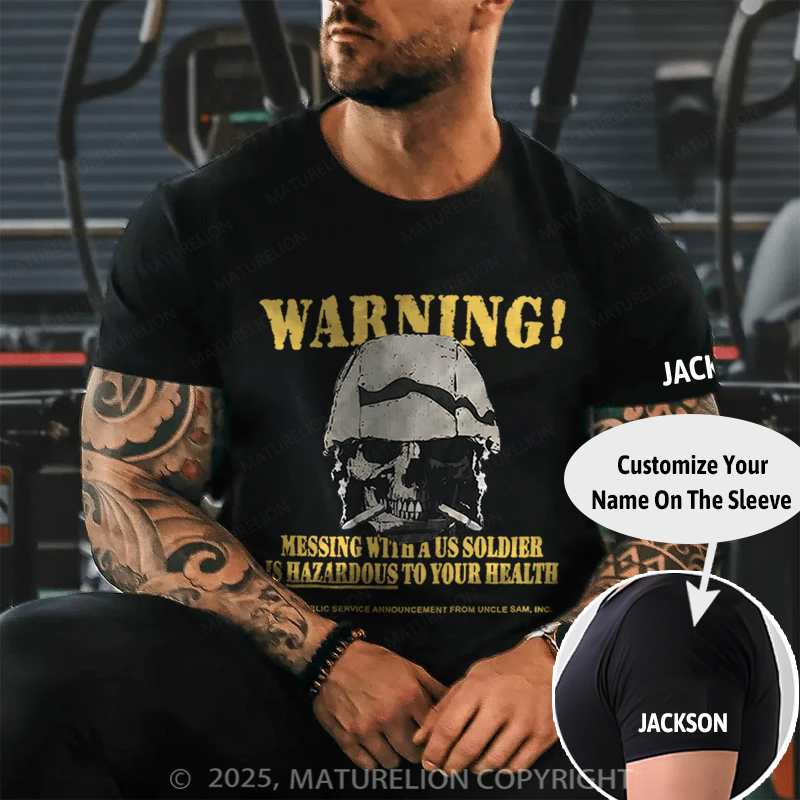 Maturelion Men's T-Shirt Military Graphic Skull Cotton T-Shirt