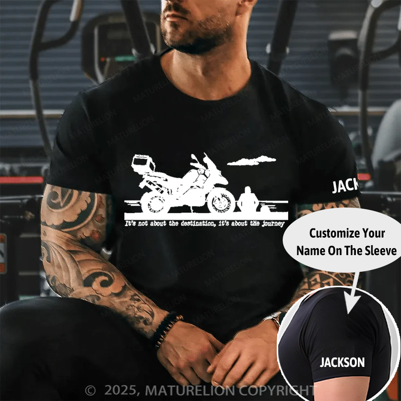 Maturelion Men's T-Shirt Moto Adventure Cotton T-Shirt