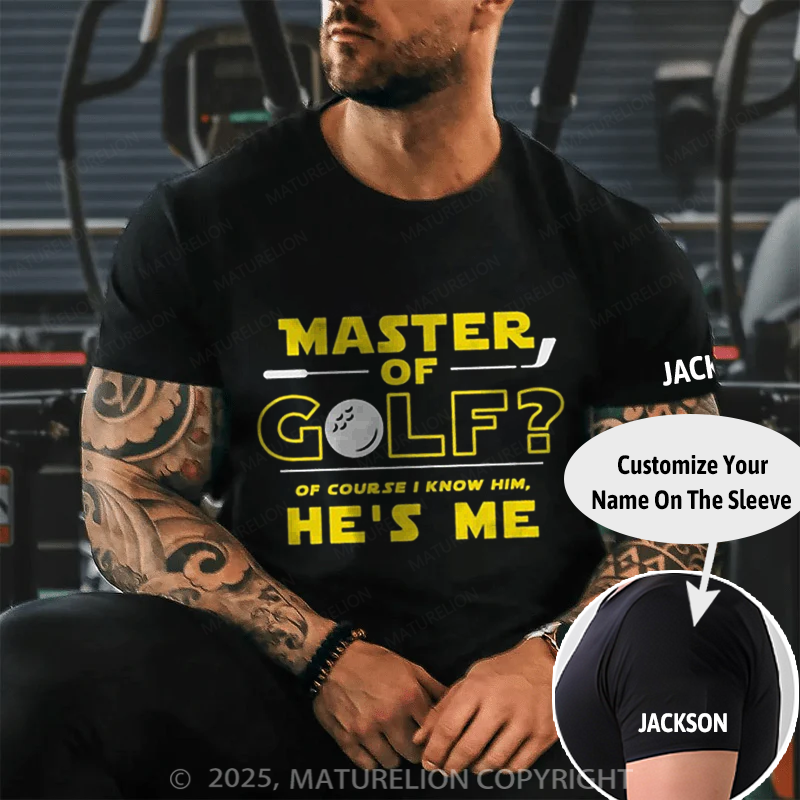 Maturelion Men's T-Shirt Master of Golf Cotton T-shirt