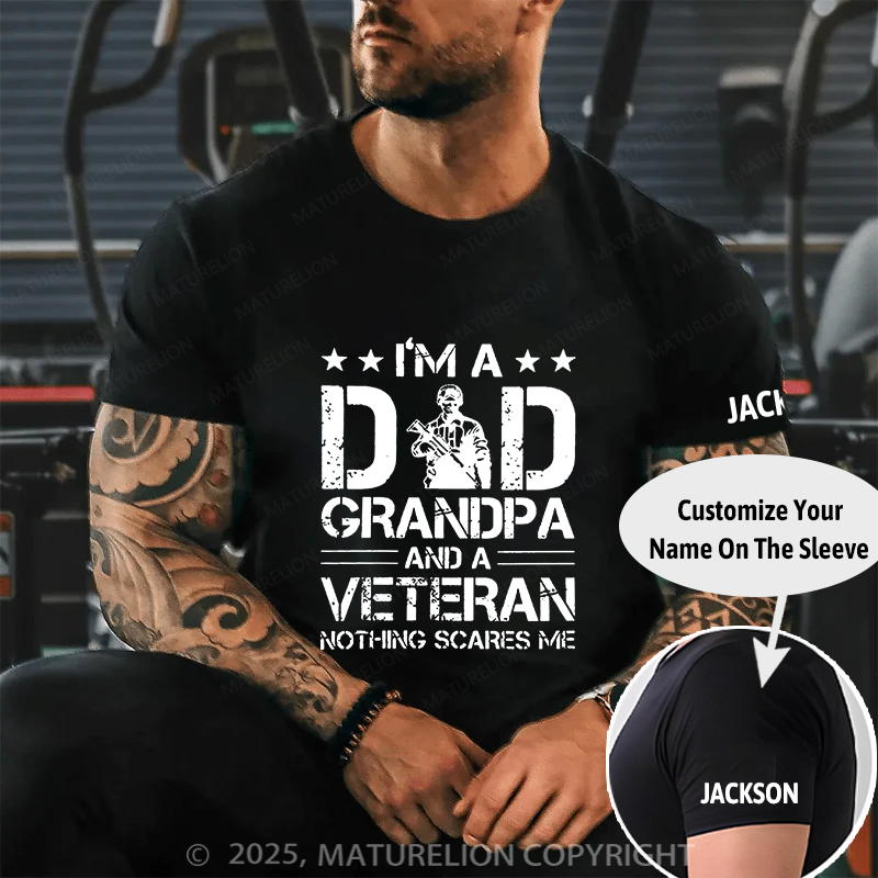 Maturelion Men's T-shirt Dad Grandpa And Veteran Cotton T-shirt
