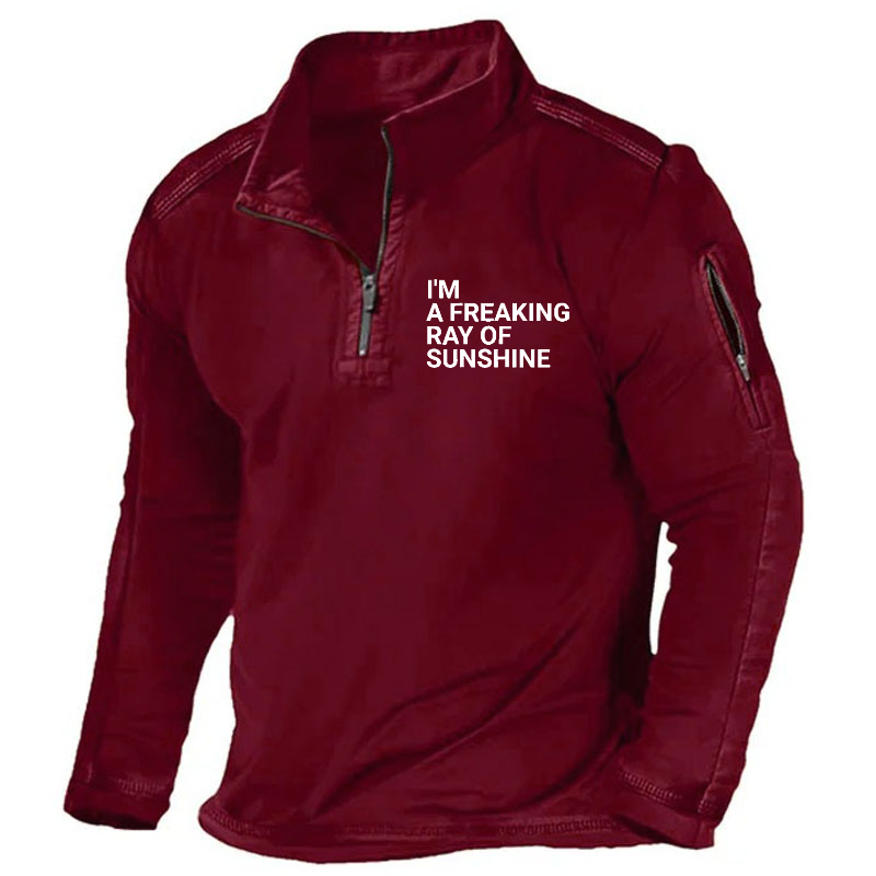 Maturelion Men's Henley Shirt I'm A Freaking Ray Of Sunshine Henley Shirt