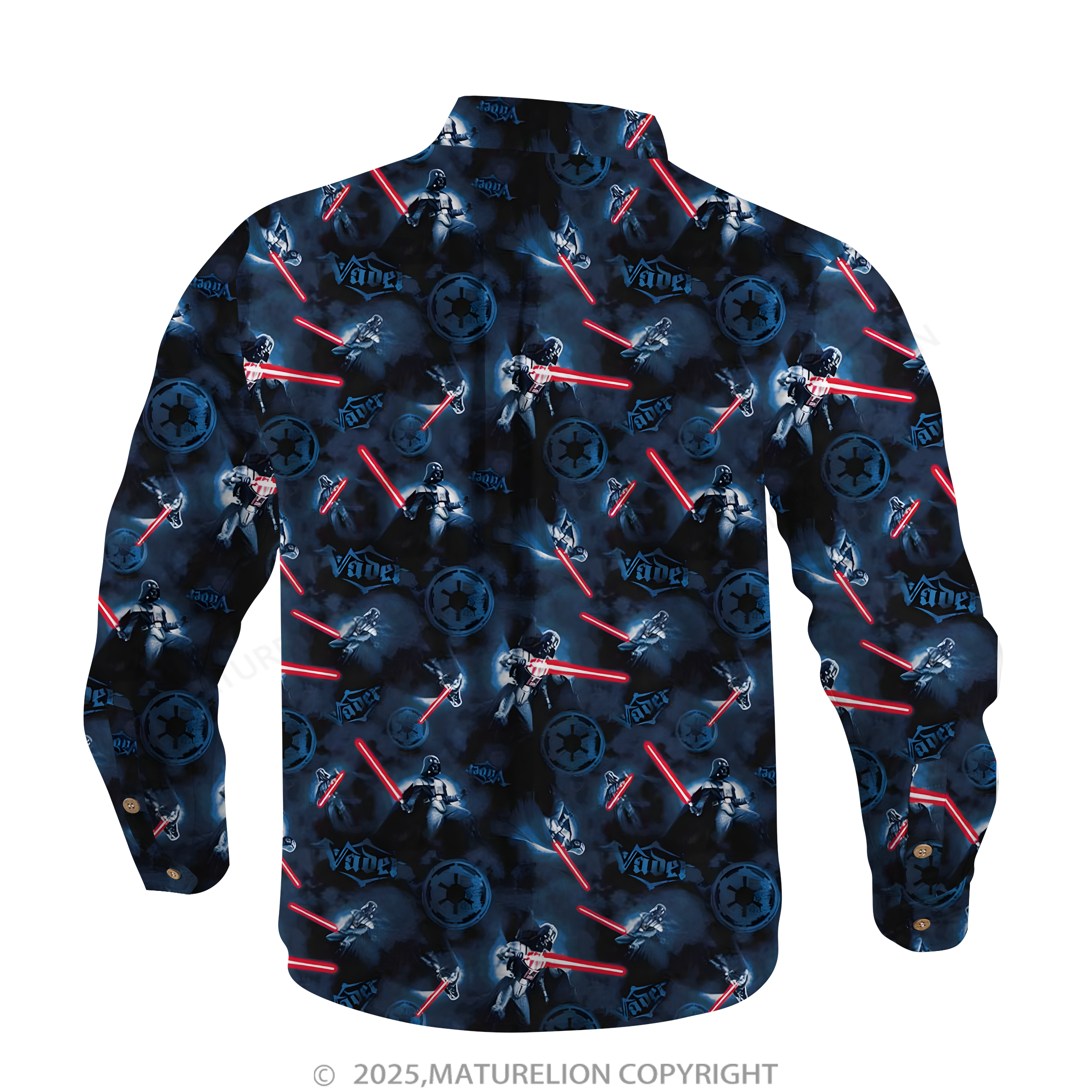 Maturelion Men's Hawaiian Shirt Cosmic Synthwave Dark Helmet Hawaiian Shirt
