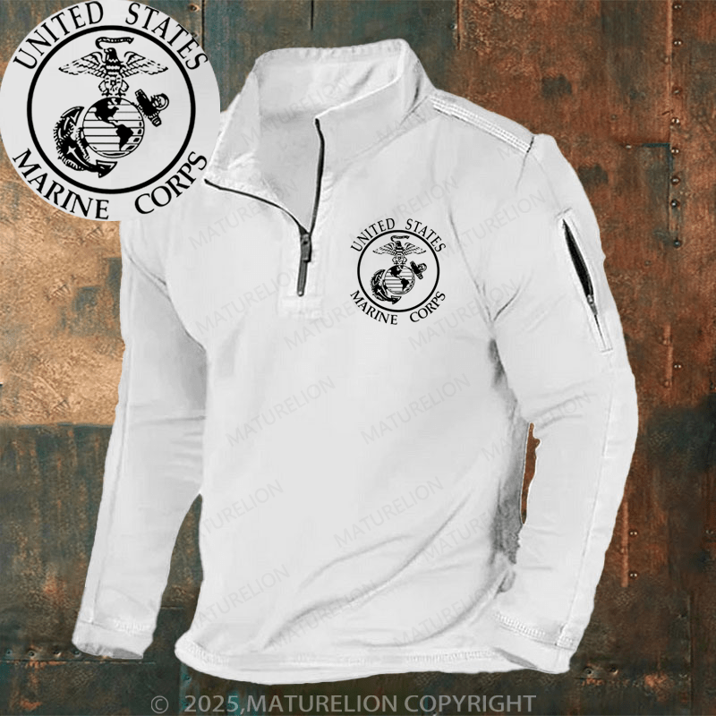 Maturelion Henley Shirt United States Marine Crops Henley Shirt