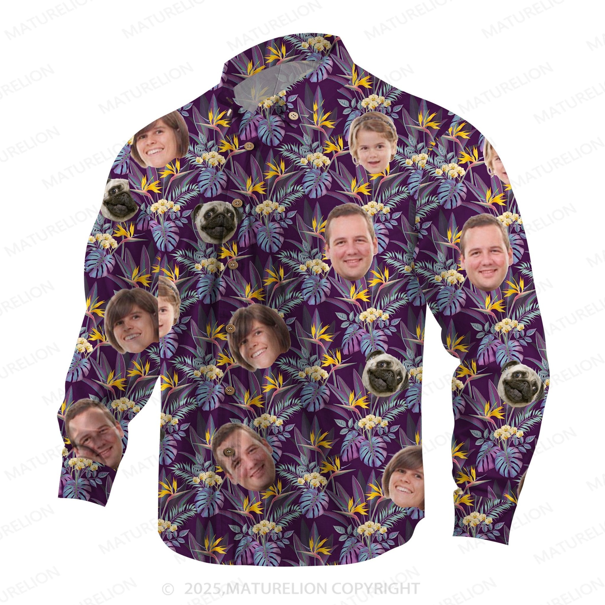 Maturelion Aloha Shirts Custom Face Design Hawaiian Shirt