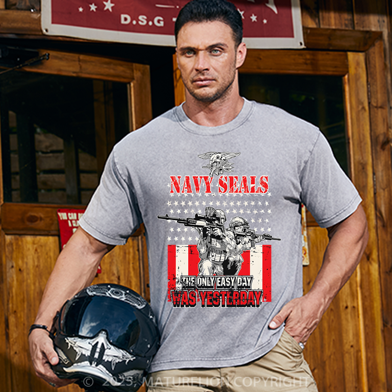 Maturelion Men's T-shirt Navy Seals Póster Navy Seals T-shirt Cotton T-shirt