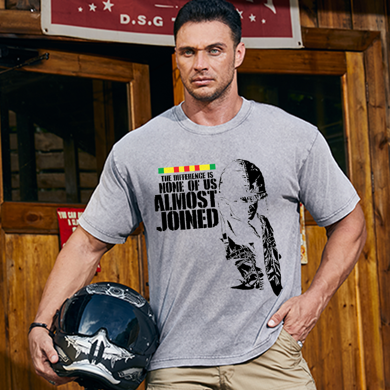 Maturelion Men's T-Shirt The Difference Is None Of Us Almost Joined Cotton T-Shirt