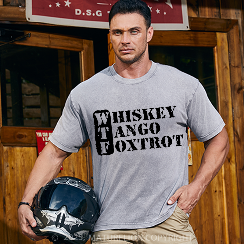 Maturelion Men's T-shirt Whiskey Tango Foxtrot Cotton T-shirt