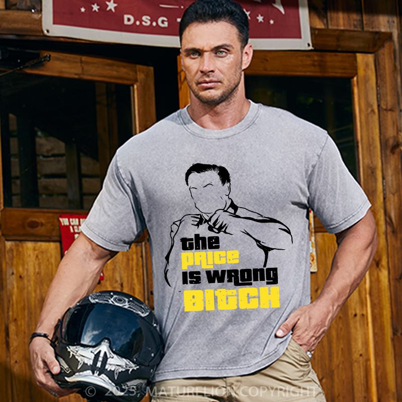Maturelion Men's T-shirt Price Is Wrong Cotton T-shirt