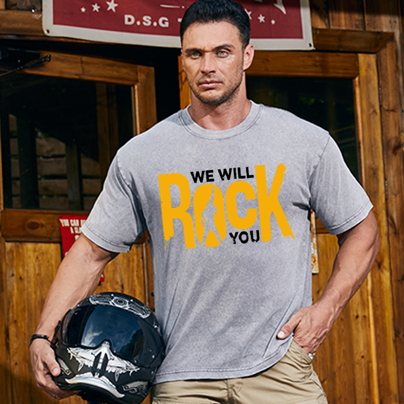 Maturelion Men's T-Shirt Queen We Will Rock You Cotton T-Shirt