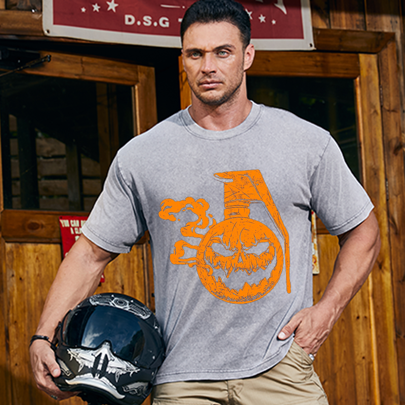 Maturelion Men's T-Shirt Jack-O-Nade Halloween Cotton T-Shirt