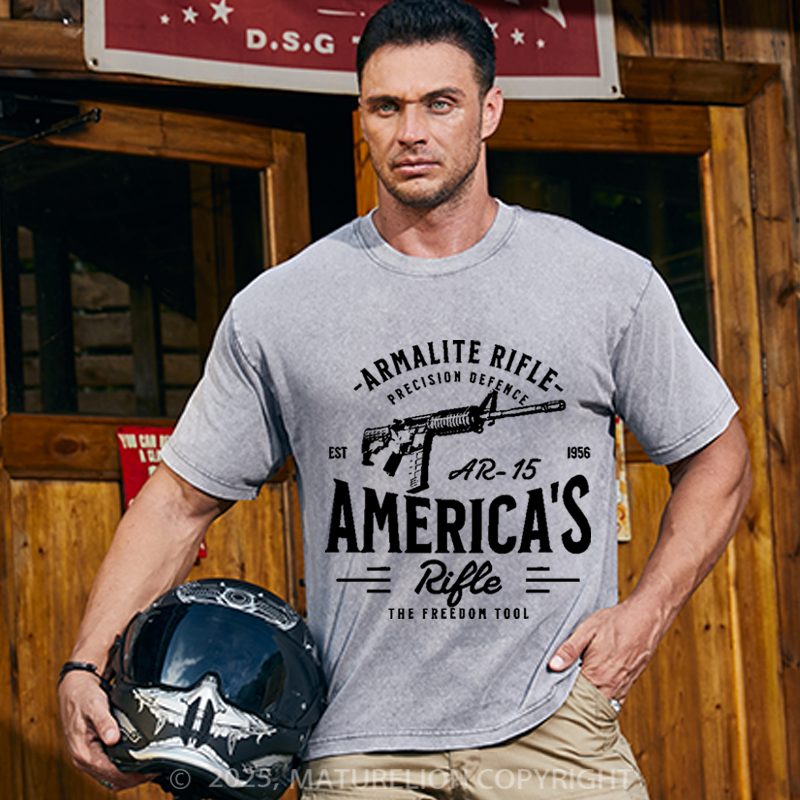 Maturelion Men's T-Shirt Second Amendment AR-15 Cotton T-Shirt
