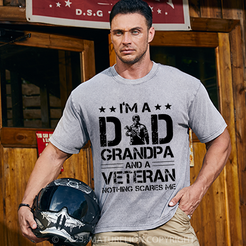Maturelion Men's T-shirt Dad Grandpa And Veteran Cotton T-shirt