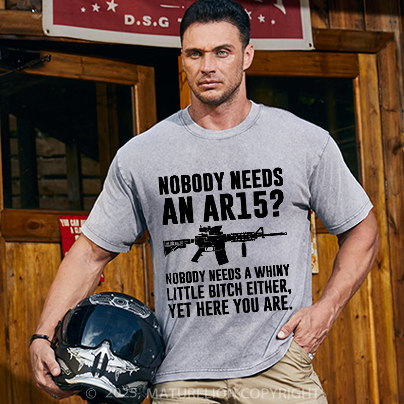 Maturelion Men's T-shirt Nobody Needs An AR15 Cotton T-shirt