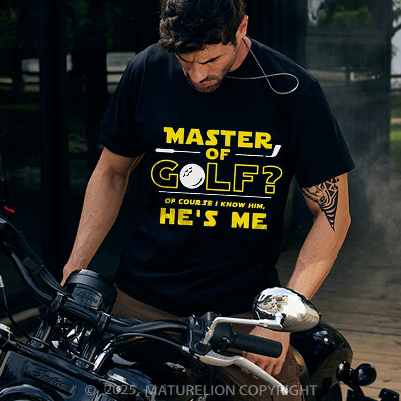 Maturelion Men's T-Shirt Master of Golf Cotton T-shirt