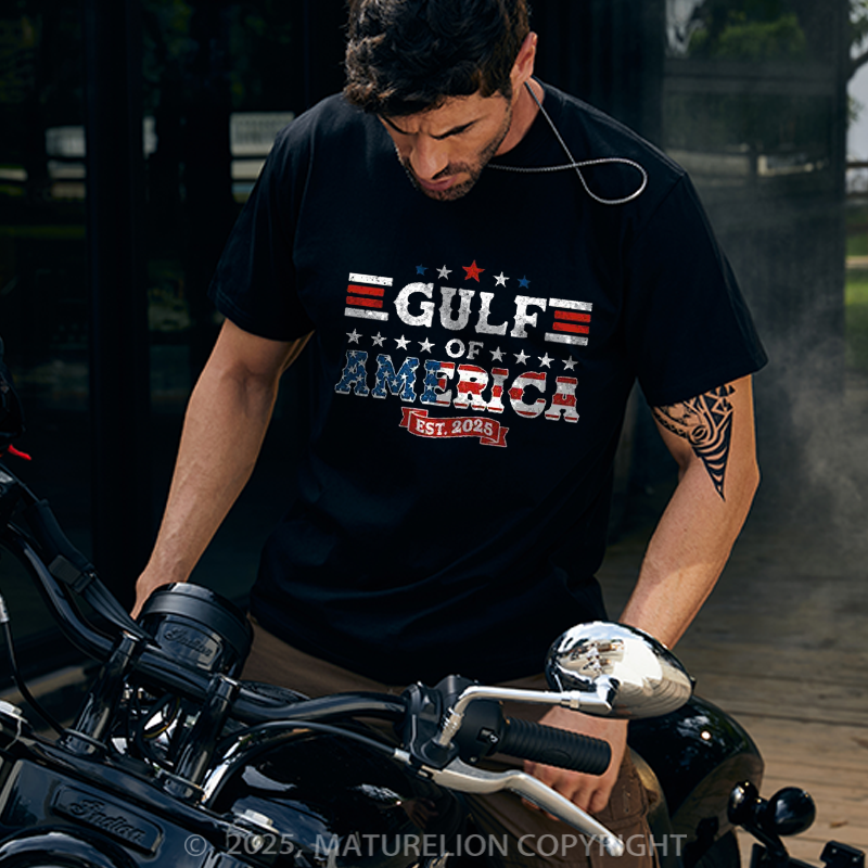 Maturelion Men's T-shirt Gulf-of-America Cotton T-shirt