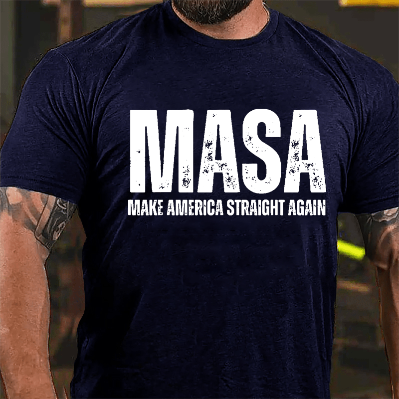 Masa Make America Straight Again Cotton T-shirt