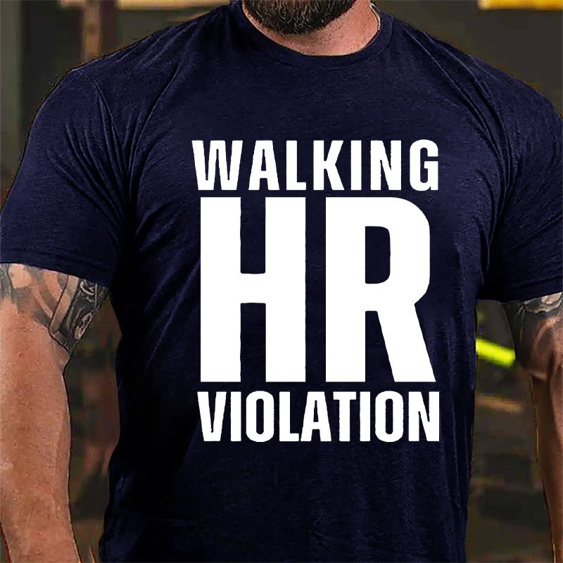 Walking HR Violation Men's Cotton T-shirt (Free Customization)