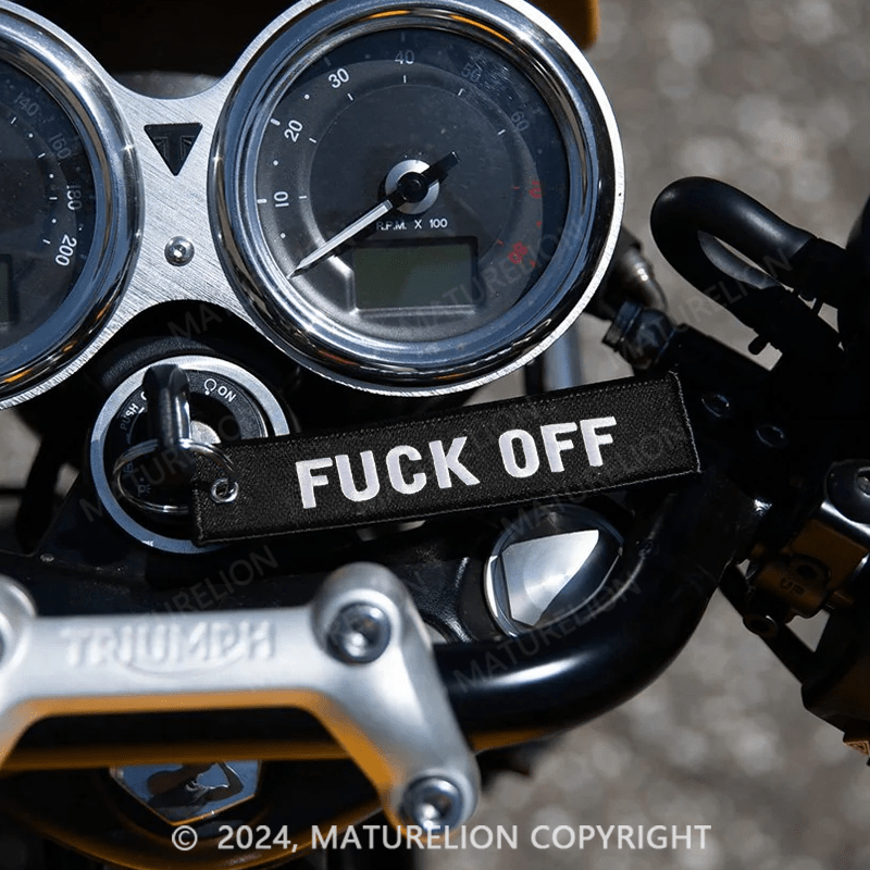 Maturelion Motorbike Keyring Never Give Up